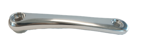170mm - Left Diamond Taper Crank Arm - 23mm Offset, Polished Silver, Alloy