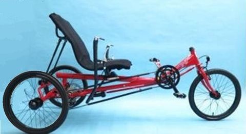 Rehatri Recumbent Trike, Pedal version, 20"Front and 20" rear wheel size, RED