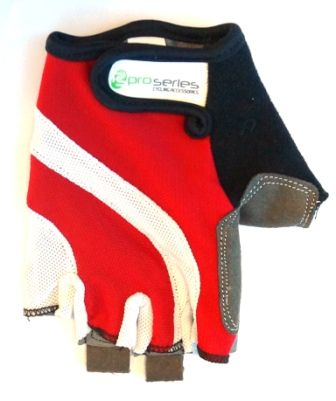 Gloves, Pro-series, Amara palm w/GEL inserts, XL,  RED/white