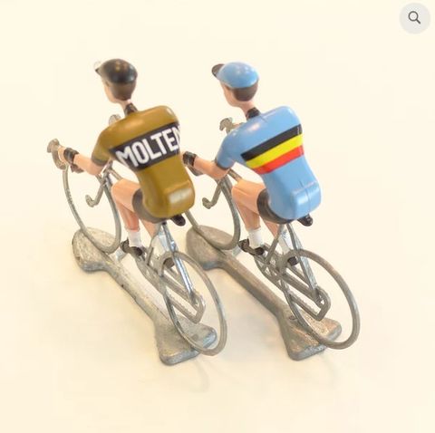 A FLANDRIENS Models, 2 x Hand painted Metal Cyclists, Molteni jerseys