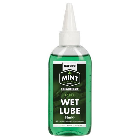Oxford Mint Wet Lube 75ml, Biodegradeable, reduces wear on the chain and sprockets, highly durable
