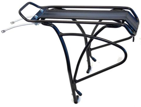 CARRIER - Rear Pannier Rack, Heavy Duty For 26"/650B Disc Brake Bikes, 10mm Adjustable Stay Lenth, Fittings Supplied, Alloy, BLACK