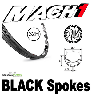 WHEEL - 26" Mach1 KARMA 32H P/j Black Rim,  FRONT 3 in One (100mm OLD) 6 Bolt Disc Sealed Novatec Light Weight Black Hub,  Mach 1 BLACK Spokes