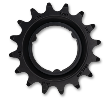 Sprocket R Shimano, ,Cr-Mo,   1/2 x 1/8" x 16T, black, for E-Bike. Quality KMC product - Works with Coaster & Internal gear hubs