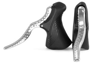 TRP Brake Levers, RRL Classic Road Style  SILVER with BLACK Hoods  (Sold In Pairs)