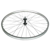 WHEEL - 26" JETSET S/w Silver Alloy Rim , Black Steel Nutted Hub , Mach1 Galvanised Silver spokes , Front. (match 94240)
