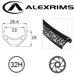 RIM 27.5/650B x 23mm - ALEX MD23 - 32H - (584 x 23) - Presta Valve - Disc Brake - D/W - BLACK - Eyeleted - Tubeless Ready