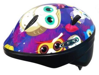 Helmet Childrens "Owl" Purple background 48-52cm  Aust Standards approved