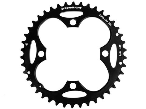 CHAINRING - MTB "STRONGLIGHT", 42T, 7075 CNC Black - 104mm BCD, 4 Hole for 9 Speed