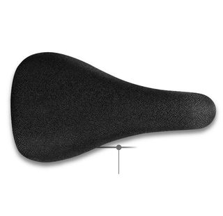 Saddle, JUNIOR vinyl top, plain black color, w/dia.25.4mm x 200mm black seat post. L:210 W:122mm ,  Quality DDK product made in Taiwan