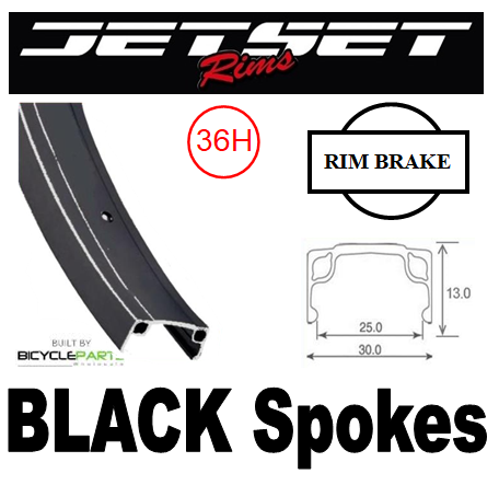 WHEEL - 20" JETSET 7X 36H Black Rim,  1 SPEED COASTER 3/8 Nutted (110mm OLD) Loose Ball Hi-Stop Black Hub,  Mach 1 BLACK Spokes
