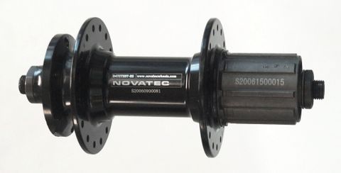 REAR HUB - Novatec 8/11 Speed Cassette, 32H, 10mm x 141mm Q/R BOOST SPEC, Sealed Bearings, 6 Bolt Disc, Alloy Axle & Freehub Black Hub