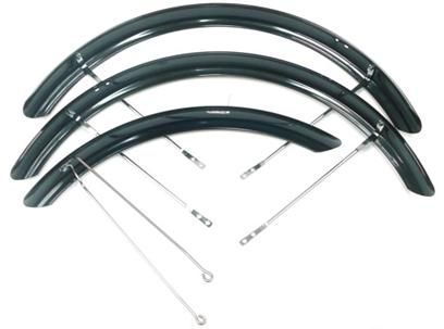 MUDGUARD SET  20/24, Gomier 2500 Series Black Resin 3 Piece set  With Stays (very Durable) Resists Sctatches and Dents . (rust proof)
