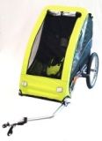 Trailer for Single child. Steel Frame, 40Kg Capacity, 16" Wheels, Bright Green Canopy. (Optional Extra 9823S - Converts Trailer to Stroller)