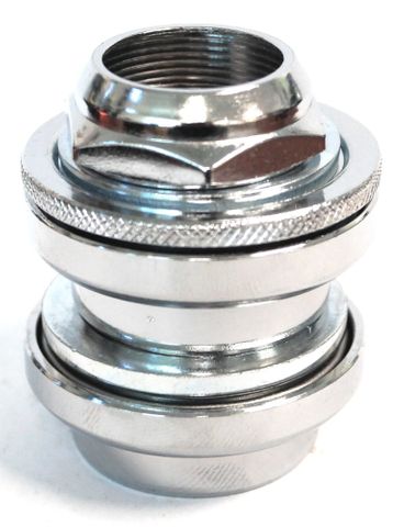 Head Set 1" Threaded for BMX, Steel SILVER CP (21.1 ID, 32.5 OD, 27.0 Crown Race) "NECO" Made in Taiwan