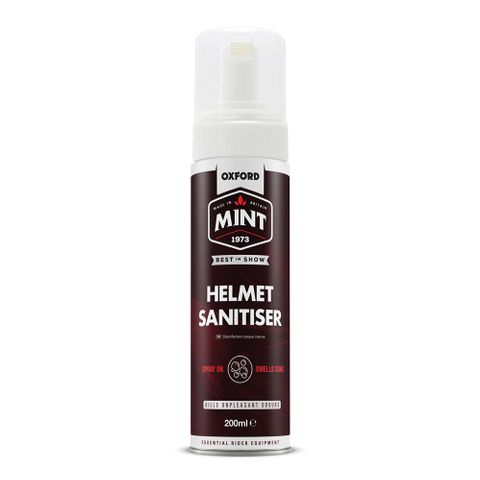 Oxford Mint Helmet Sanitiser Foam 200ml, clean and safely sanitise the interior fabric on helmets & shoes