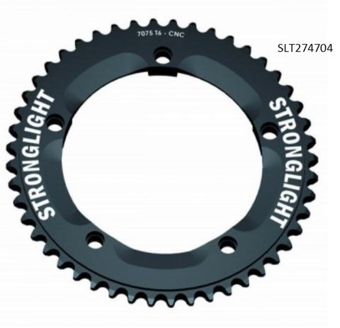 CHAINRING - TRACK "STRONGLIGHT", 49T, 7075 CNC Black - 144mm BCD, 5 Hole for TRACK 1/2" x 1/8" Spd