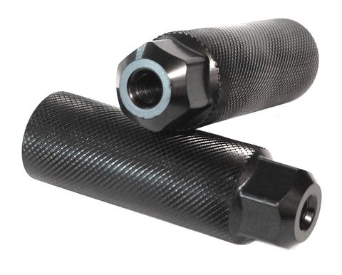 STEEL Footpegs, dia 3/8 x 26T,  33MM x 102mm  BLACK