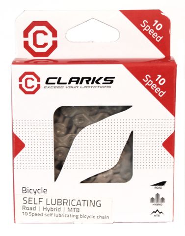 CHAIN - 10 Speed - CLARKS - SILVER - Self Lubricating - w/Connect Link