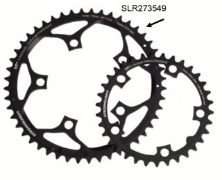 CHAINRING - ROAD "STRONGLIGHT", 52T, 7075 CNC Black CT2 - 110 BCD, 5 Hole for 10/11 Spd