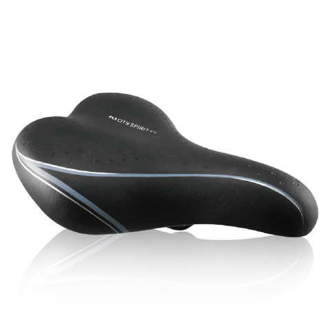 Saddle,  LADIES, vinyl top, black,  black rails, L:264 W:180mm,  Quality DDK product made in Taiwan