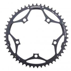 ROAD CHAINRING, STANDARD, TYPE S - 7075 CNC,  BLACK, 11/10, 130 BCD, Outer, 53T, 5 arms "STRONGLIGHT"