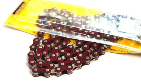 CHAIN  1/2 x 1/8 x 112L, Single Speed, Nickel, RED (YBN S-410)