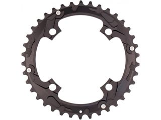 CHAINRING - MTB "STRONGLIGHT", 38T, 7075 CNC Black  SRAM XO - 104mm BCD treaded bolt hole, 4 Hole for 2 X 10 Spd (Compatible with Chainring Bolt SL350134)