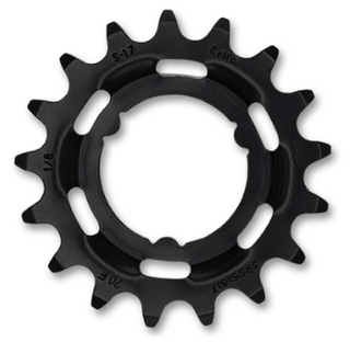 Sprocket R Shimano, ,Cr-Mo,   1/2 x 1/8" x 17T, black, for E-Bike. Quality KMC product - Works with Coaster & Internal gear hubs