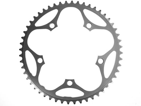 ROAD CHAINRING, STANDARD TYPE S - 5083 SILVER, 9/10 speed, 130 BCD Outer.52T, 5 arms, A Quality Stronglight product, CHAINRING - 267028 (Does NOT have Pickup Points)