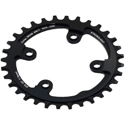 CHAINRING - MTB-NW "STRONGLIGHT", 32T, 7075 CNC  Black  SRAM XX1 - 76mm BCD, 4 Hole for 11Spd - (Narrow Wide)