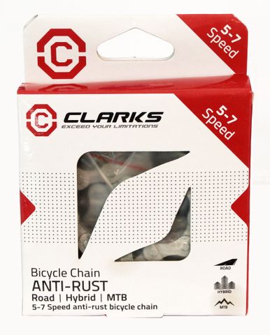 CHAIN - 5-7 Speed - CLARKS - SILVER - Anti Rust - w/Connect Link