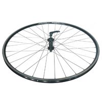 WHEEL  700c  R450 Alloy D/W Rim W/msw, Q/R, Joytech Hub, Mach 1 Spokes, FRONT.  BLACK with SILVER Spokes   (Matching Rear 93722)