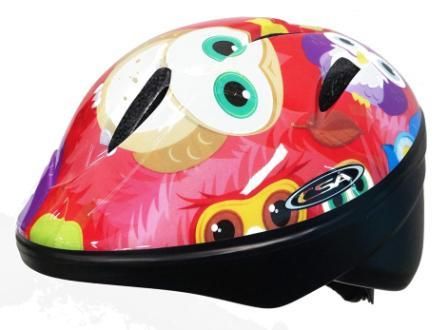 Helmet, Childrens "Owl" Red background, 48-52cm, Australian Standards Approved