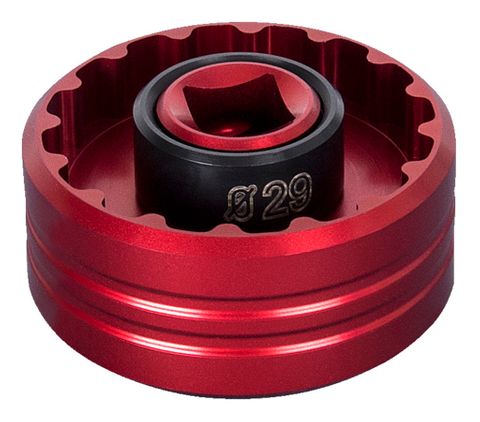 Bottom Bracket Socket, T47, Anodized Red  628495 ( 12 notch 46.6mm tip to tip/ 16 notch 49.1mm tip to tip )