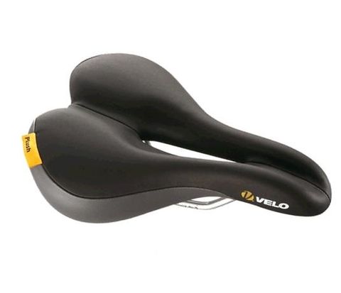 Saddle, Velo Plush Pump OM, Cut-out touring saddle, 411g, 273mm x 179mm, inclined riding