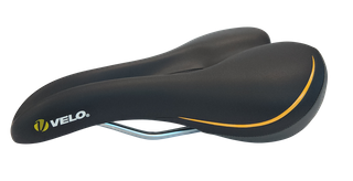 Saddle, Velo Plush Pump OM, Cut-out touring saddle, 411g, 273mm x 179mm, inclined riding