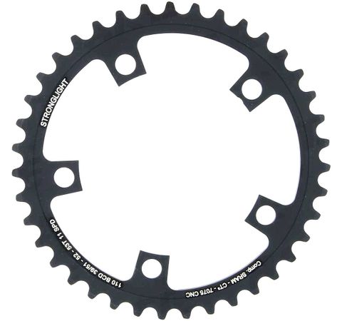 CHAINRING  "STRONGLIGHT", ROAD CHAINRING SRAM FORCE 22 / RED 22 comp. 7075-T6, CT² (black), 11 speed. 110 BCD, Inner. 39T (51/52/53), 5 arms