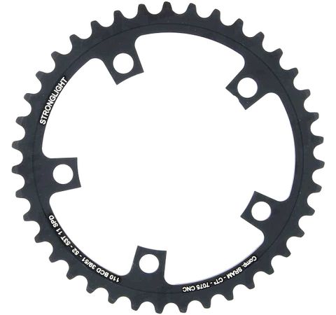 CHAINRING  "STRONGLIGHT", ROAD CHAINRING SRAM FORCE 22 / RED 22 comp. 7075-T6, CT&sup2; (black), 11 speed. 110 BCD, Inner. 39T (51/52/53), 5 arms