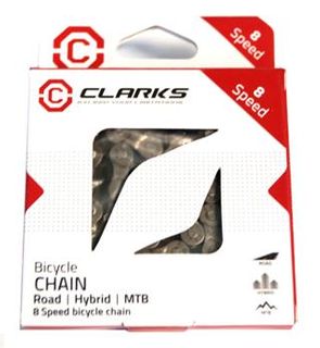 CHAIN - 8 Speed - CLARKS - 136L - SILVER - E-Bike - w/Connect Link