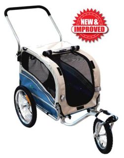 Bicycle PET Trailer/Jogger 2in1, Steel Frame,  Light BLUE.