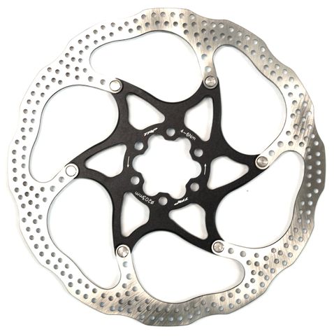 Rotor, 2pce, 203mm, stainless steel, 6 Bolt,  black centre, TRP