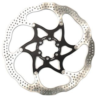 Rotor, 2pce, 203mm, stainless steel, 6 Bolt,  black centre, TRP