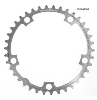 CHAINRING - ROAD "STRONGLIGHT", 38T, 7075 CNC Silver - 130mm BCD, 5 Hole for 9/10 Spd