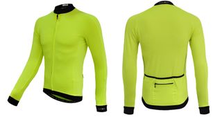Sorry temp O/S    JERSEY - FUNKIER, PARMA, Mens, Summer Long Sleeve Yellow Jersey, Full Zip, XXL