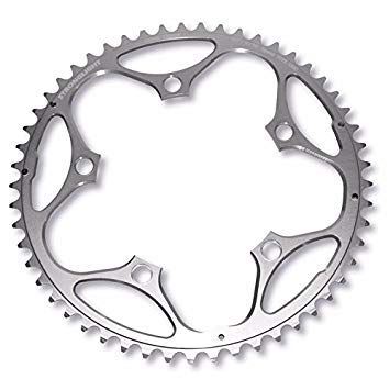 CHAINRING - ROAD "STRONGLIGHT", 52T, 7075 CNC Silver - 130mm BCD, 5 Hole for 9/10 Spd