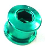 Single Speed Chainring Bolts STEEL Green  qty5 per bag