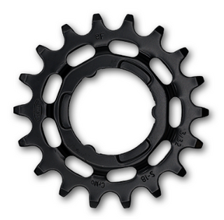 Sprocket R Shimano,  1/2 x 3/32" x 18T, cr-moly, black  for E-Bike.  Quality KMC product - Works with Coaster & Internal gear hubs