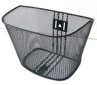 BASKET - Front, Mesh, Squarish, With Fittings Bracket & Stays, Black, 27cm x 34cm x 25cm