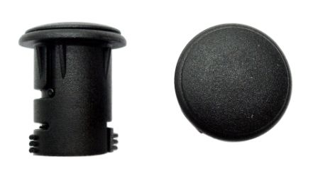 Handlebar plug, allen key type locking, black, 18mm dia